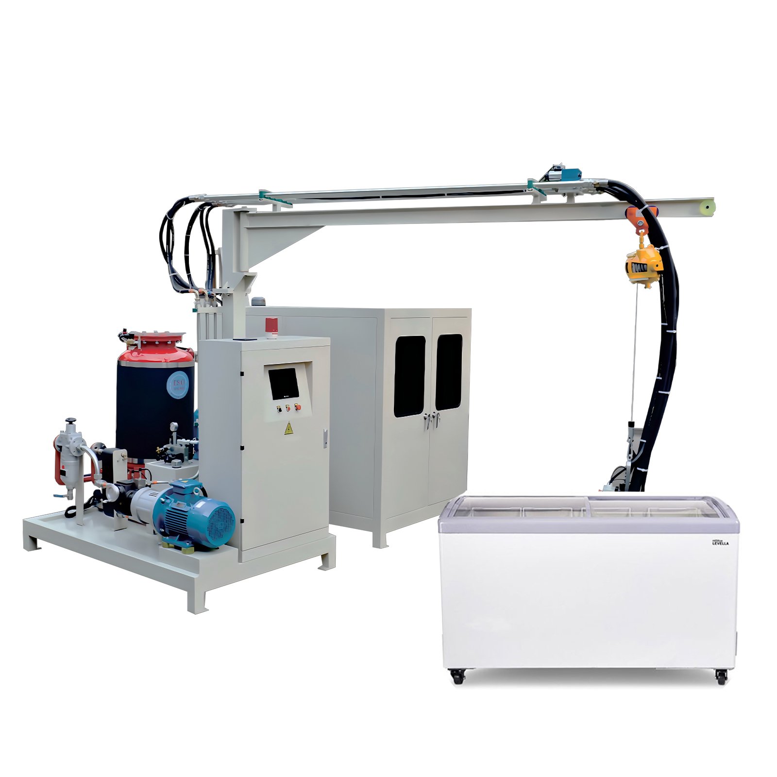 cp high pressure pu machine for Upright Freezer