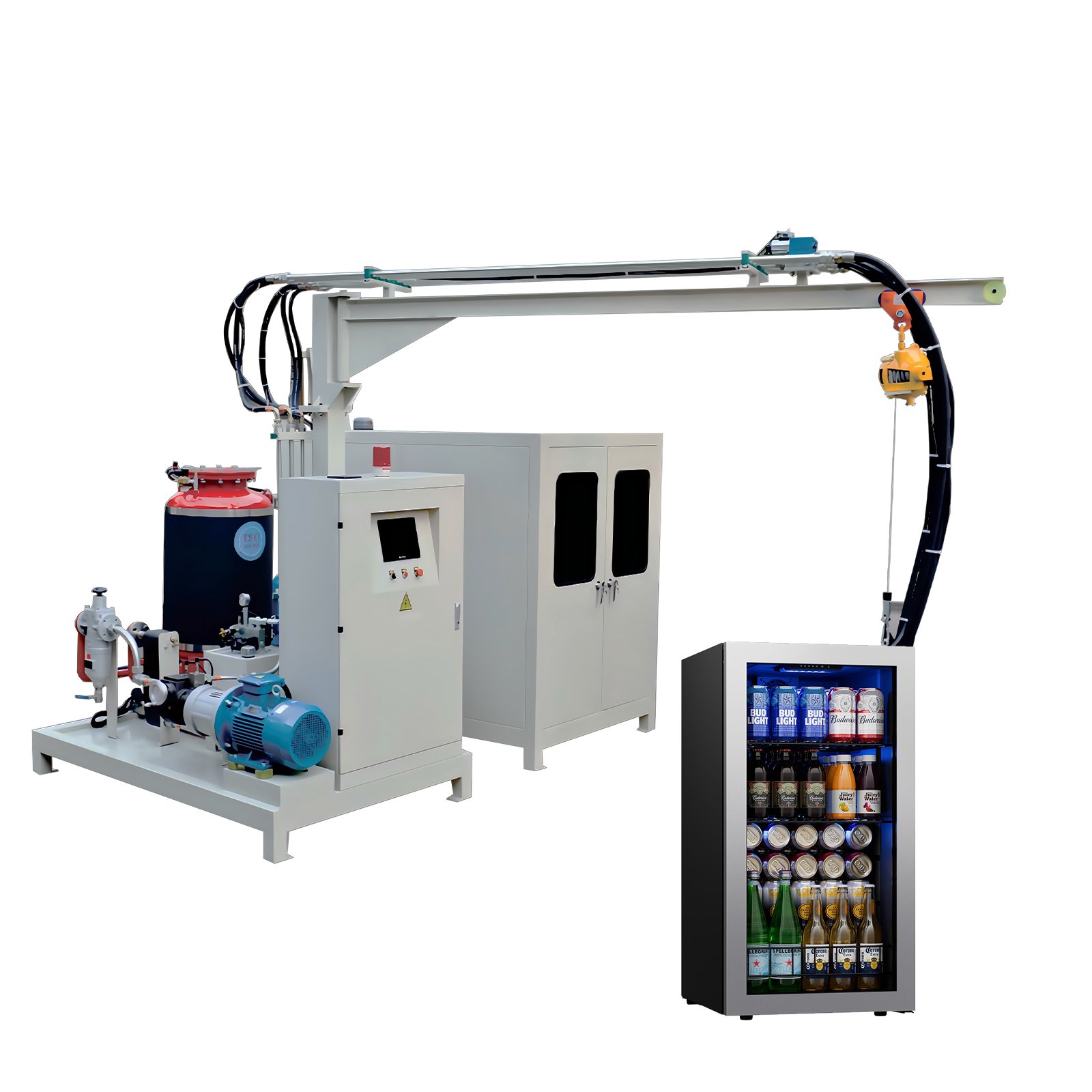 cp high pressure pu machine for bar fridge