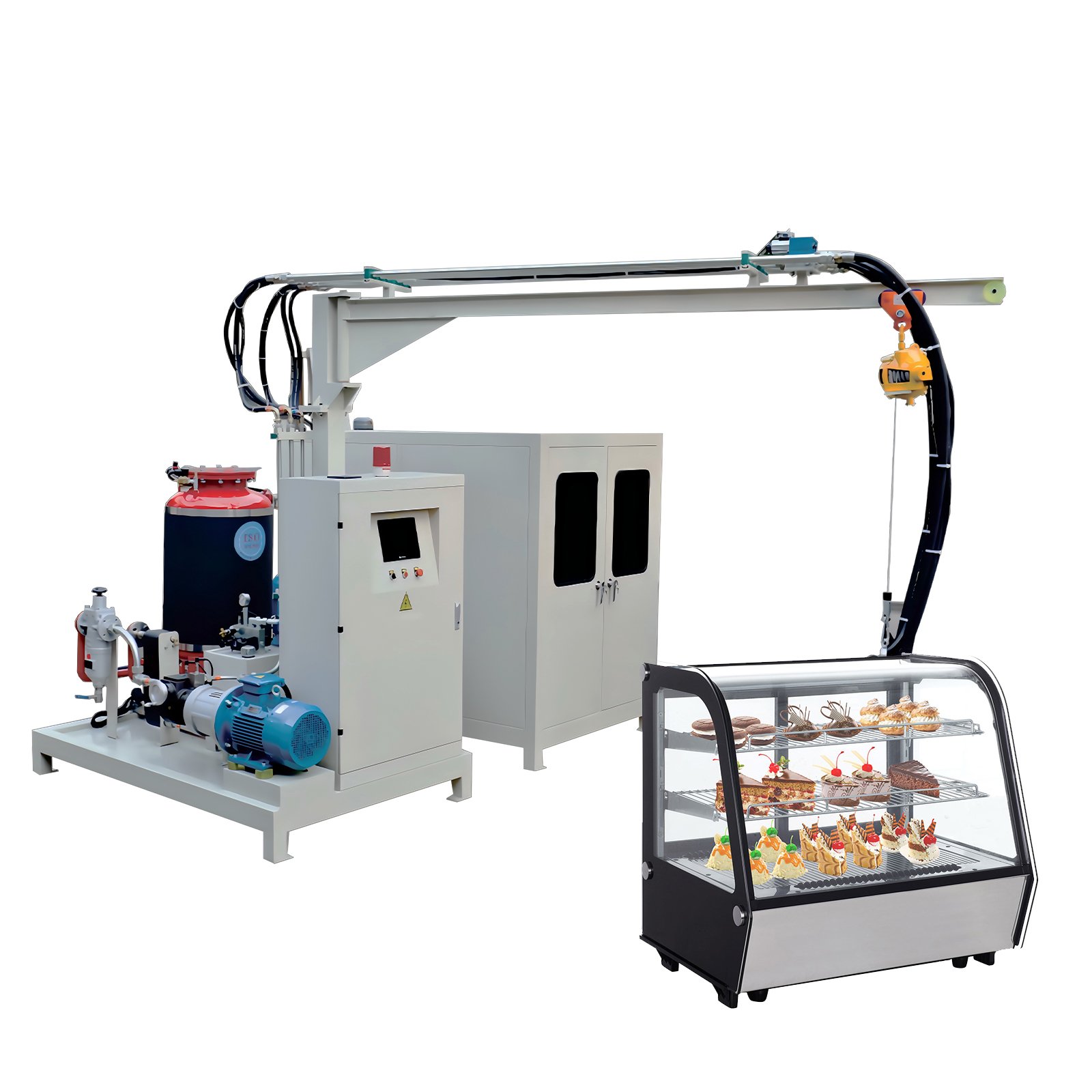 cp high pressure pu machine for display fridge