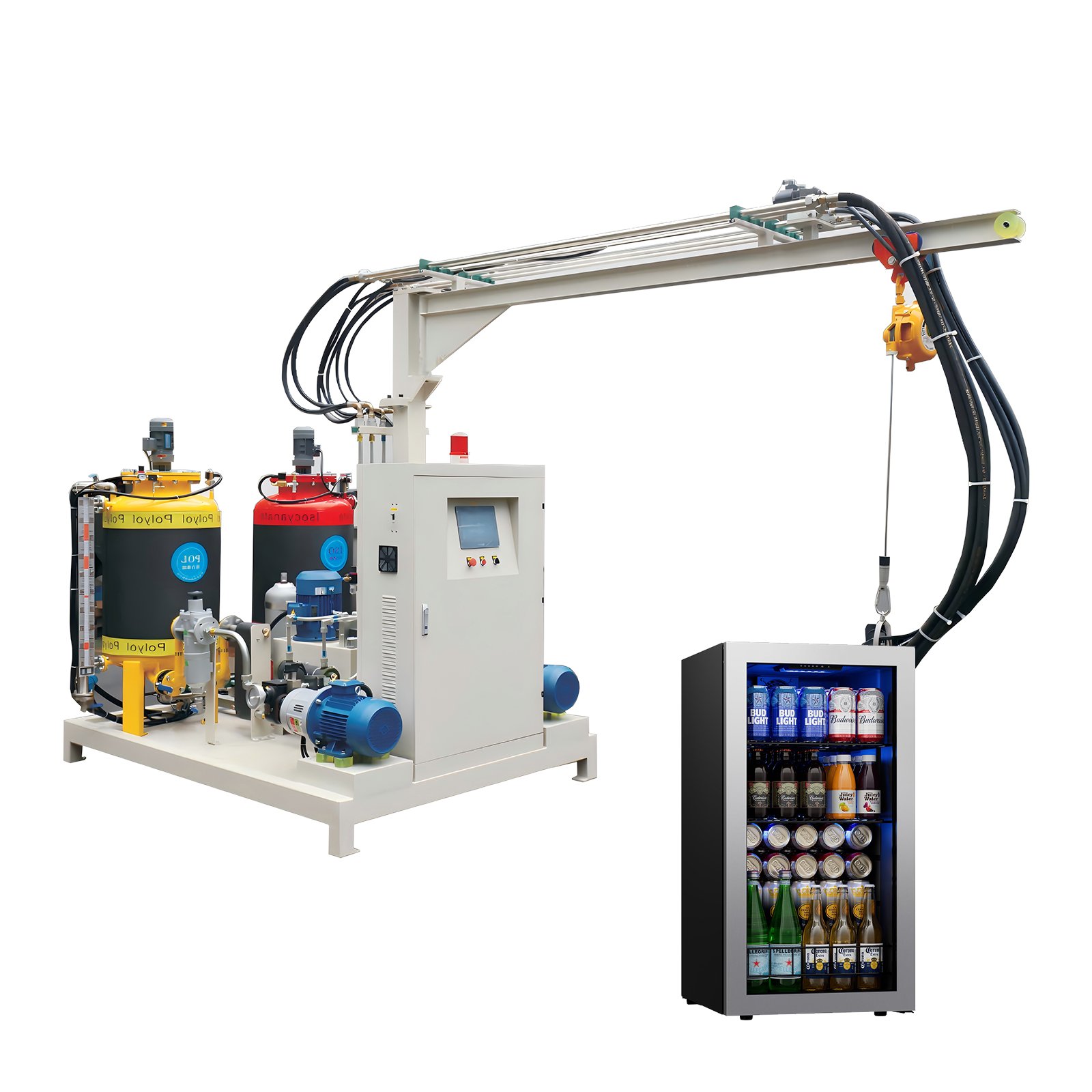 high pressure pu machine for bar fridge